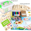 Wooden Painting Template Toy Kit Baby Graffiti Learning Drawing Tools