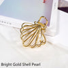 Metal Hair Clip Retro Large Hair Clip, Colour: Bright Gold Shell Pearl