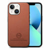 For iPhone 13 Twill Fabric Leather Skin Back Phone Case(Brown)