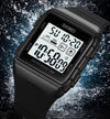 SKMEI 1960 Stainless Steel Buckle Silicone Strap Waterproof Electronic Watch(Black and Black Machine)