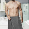 Adjustable Sticky Beach Towel Shower Room Men Wearable Bathrobe with Pockets, Size: M(Black)