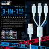 WEKOME WDC-04 Tidal Energy Series 3A USB to 8 Pin+Type-C+Micro USB 3 in 1 Braided Data Cable, Length: 1.2m (Black)