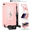 For Samsung Galaxy Tab A9+ Armor Bolt Shape Holder Silicone Hybrid PC Tablet Case(Rose Gold)