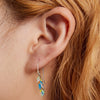 S925 Sterling Silver Colorful Feather Ear Hook Women Earrings