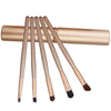 5 PCS Handle Eyes Makeup Brush Set with Aluminum Tube(Gold)