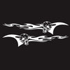 2 PCS/Set D-964 Skull Flame Pattern Car Modified Decorative Sticker(White)