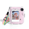 For FUJIFILM instax mini 12 Crystal Hard Acrylic Camera Case with Shoulder Strap(DIY Pink Graffiti)