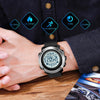 SKMEI 1511 Simple Bluetooth Men Smart Waterproof Compass Adult Smart Watch(Rubber Shell Army Green)