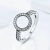 2 PCS Alloy Lucky Circle Diamond Halo Rings, Ring Size:10(White)