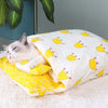 Washable Cat Dog Sleeping Bag, M, Yellow Crown