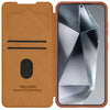 For Samsung Galaxy S25+ 5G NILLKIN QIN Series Pro Sliding Camera Cover Design Leather Phone Case(Brown)