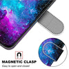 For Alcatel 1L (2021) Coloured Drawing Cross Texture Horizontal Flip PU Leather Case with Holder & Card Slots & Wallet & Lanyard(Purple Green Starry Sky)