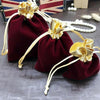 Velvet Bag Jewelry Storage Bag Christmas New Year Holiday Blessing Bag, Size:10x12cm(Red Wine)