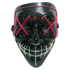 Halloween Festival Party X Face Seam Mouth Two Color LED Luminescence Mask(Purple Blue)