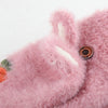 Children Half Finger Gloves Knitted Cold Warm Plus Velvet Fingerless Gloves(White)