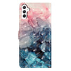 For Samsung Galaxy A26 5G 3D Pattern Leather Phone Case(3D Pink Blue Marble)