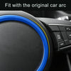 Car Auto Steering Wheel Aluminum Alloy Ring Cover Trim Sticker Decoration for Jaguar(Blue)