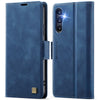 For Samsung Galaxy A34 5G AutSpace A11 Side Buckle MagSafe Magnetic RFID Phone Leather Case(Blue)