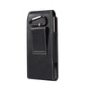 Lambskin Texture Leather Waist Bag for Folding Mobile Phone(Black)