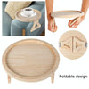 25cm Foldable Sofa Round Tray Home Couch Armrest Pallet, Style: Bamboo