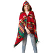Autumn And Winter Horn Buckle Ethnic Style Hooded Cloak Shawl Bohemian Hooded Shawl, Size:135-175cm(B Style Blue)