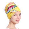 Floral Turban Hat Cotton Back Plate Hair Wrap Cap, Size:M (56-58cm)(Yellow)