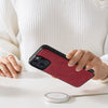 For iPhone 15 Pro Max LC.IMEEKE 2 in 1 RFID Magsafe Phone Case(Red)