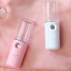 Lipstick Style Facial Hydration Instrument Air Humidifier USB Beauty Cold Spray Instrument Auto Alcohol Disinfection Sprayer(Pink)