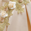 Girls European Style Embroidered Dress Prom Dress, Size:130cm(Champagne)