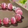 S2204-5 Pink Opal Crystal Beaded Bracelet Ladies Natural Crystal Bracelet