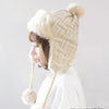 Winter Plus Velvet Knitted Wool Hat Bomber Cap Flight Hat, Size:M (56-58cm)(Black)