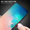 For Galaxy S10 Texture Gradient Glass Protective Case(Black)