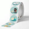 10 PCS Round Cartoon Animal Stickers Cute Hand-Made Sealing Stickers, Size: 25mm 500 / Rolls(C99)