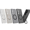 For Samsung Galaxy S23 Ultra 5G Frosted Skin-feel Magnetic Rotating Holder Phone Case, Not Included Pen(Gray)