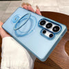 For Samsung Galaxy S24 Ultra 5G Rotation Holder MagSafe Phone Case(Blue)