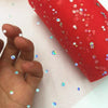 Tulle Roll 25 Yards 13cm Organza Laser Crafts Wedding Decoration Tulle Birthday Party Supplies(Blue)