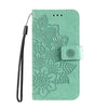 For Samsung Galaxy A36 5G / A56 5G Seven-petal Flowers Embossing Leather Phone Case(Green)