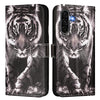 For Samsung Galaxy A56 5G Colored Drawing Pattern Plain Weave Leather Phone Case(Black And White Tiger)