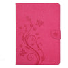 For Galaxy Tab A 8.0 / T350 Pressed Flowers Butterfly Pattern Horizontal Flip PU Leather Case with Magnetic Buckle & Holder & Card Slots & Wallet(Magenta)