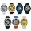 SANDA 3137 TPU Strap Luminous Waterproof Dual Display Electronic Watch(Transparent Gold)