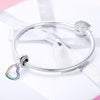 S925 Sterling Silver Skull Simple Heart Pendent DIY Bracelet Necklace Accessories, Style:Pendent