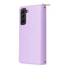 For Samsung Galaxy S22+ 5G Nine-card Slots Zipper Wallet Bag Leather Phone Case(Purple)