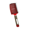 Retro Boar Bristles Hairdressing Big Curved Comb Curly Hair Massage Comb(Red)