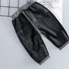 Autumn and Winter Fleece Cartoon Bear Pattern Children Long Sleeve Pullover Top + Pants Set, Height:90cm(Black)