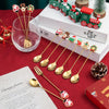 6pcs /Pack Christmas Gift Spoon Cartoon Fruit Fork Dessert Coffee Scoop, Style: Spoon Fork (Red Box)