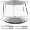 NOBANA Outdoor BBQ Pan Camping Stainless Steel Frying Pan, Style: BBQ Pan+BBQ Net+Hemp Rope