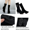 Autumn/Winter Latin Dance Shoes With Soft Velvet-Soled Mid-Heel Ankle Boots, Size: 36(Black Velvet)