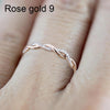 Woman Classical Cubic Zirconia Twist Shape Ring, color:rose gold(9)