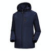 Men Casual Youth Full Zip Hooded Rainproof Jacket, Size: XXL(Dark Blue)