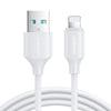 JOYROOM S-UL012A9 2.4A USB to 8 Pin Fast Charging Data Cable, Length:0.25m(White)